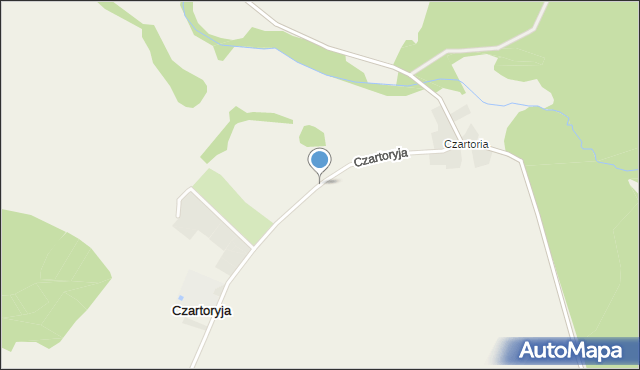 Czartoryja gmina Chojna, Czartoryja, mapa Czartoryja gmina Chojna