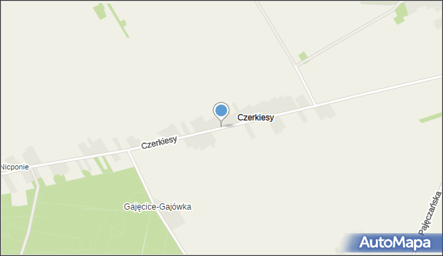 Czerkiesy gmina Pajęczno, Czerkiesy, mapa Czerkiesy gmina Pajęczno