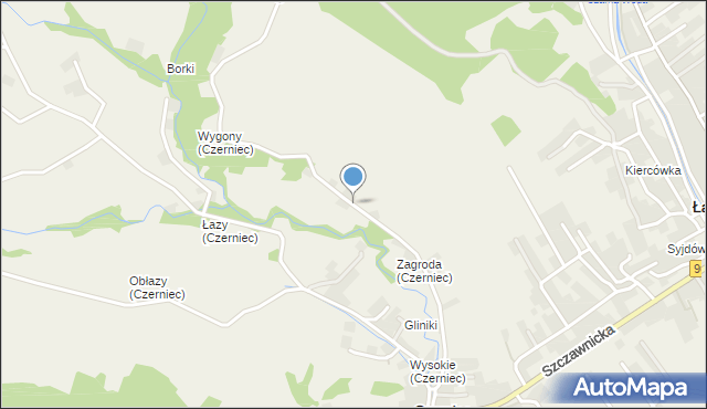 Czerniec gmina Łącko, Czerniec, mapa Czerniec gmina Łącko