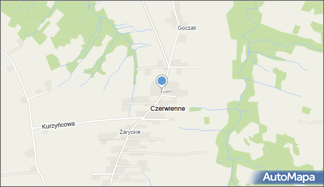 Czerwienne, Czerwienne, mapa Czerwienne