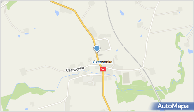 Czerwonka gmina Biskupiec, Czerwonka, mapa Czerwonka gmina Biskupiec