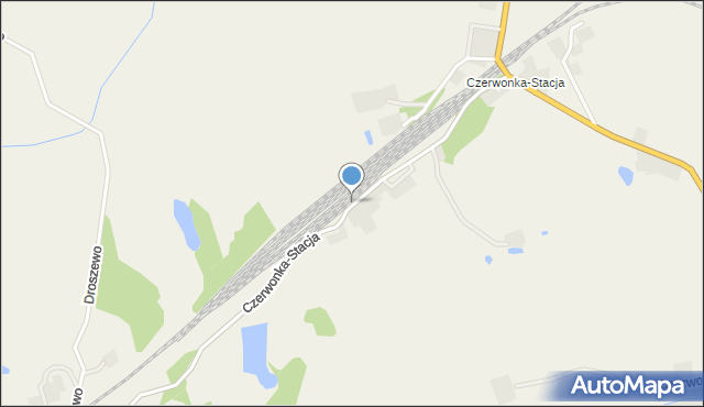 Czerwonka gmina Biskupiec, Czerwonka-Stacja, mapa Czerwonka gmina Biskupiec