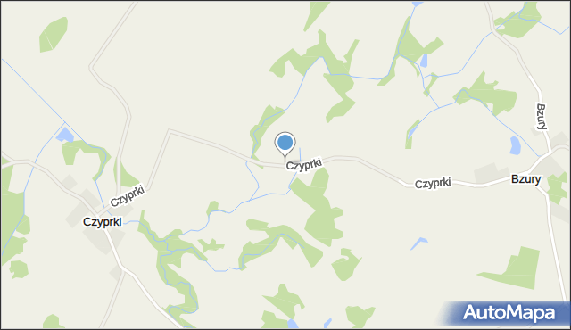 Czyprki gmina Prostki, Czyprki, mapa Czyprki gmina Prostki