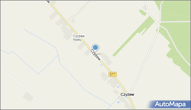 Czyżew gmina Sanniki, Czyżew, mapa Czyżew gmina Sanniki