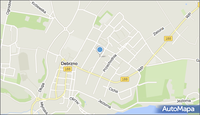 Debrzno, Czerniakowska, mapa Debrzno