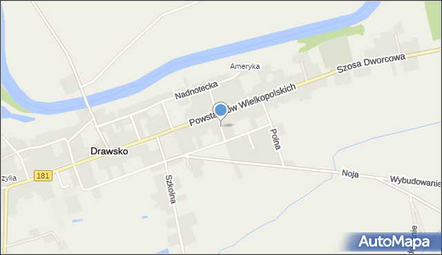 Drawsko, Czarnkowskiego, mapa Drawsko