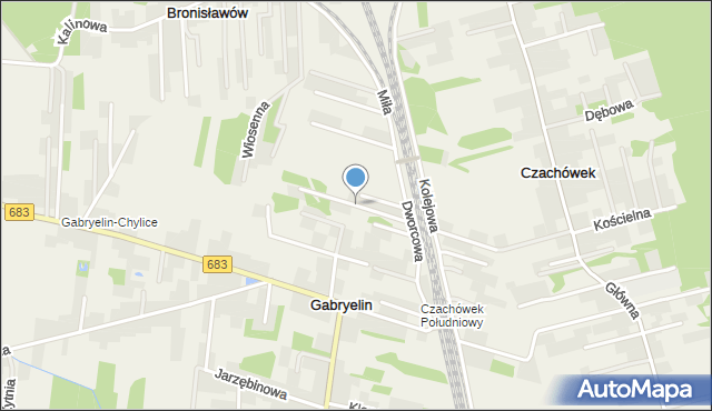 Gabryelin, Czeremchowa, mapa Gabryelin
