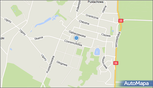 Gniezno, Czeremchowa, mapa Gniezna