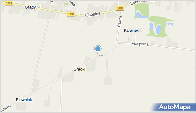 Grądki gmina Leszno, Czarna Droga, mapa Grądki gmina Leszno