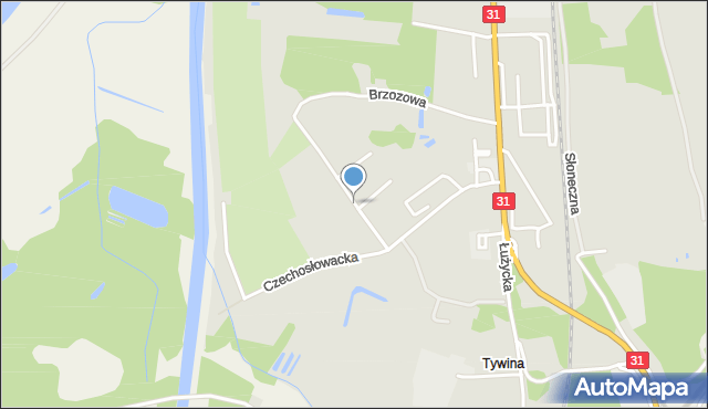 Gryfino, Czechosłowacka, mapa Gryfino
