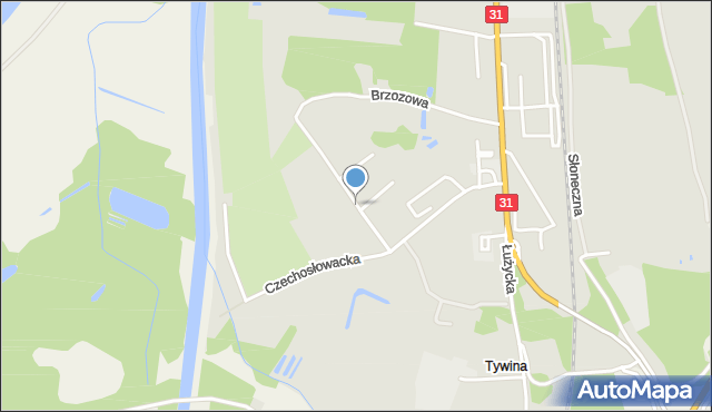 Gryfino, Czechosłowacka, mapa Gryfino