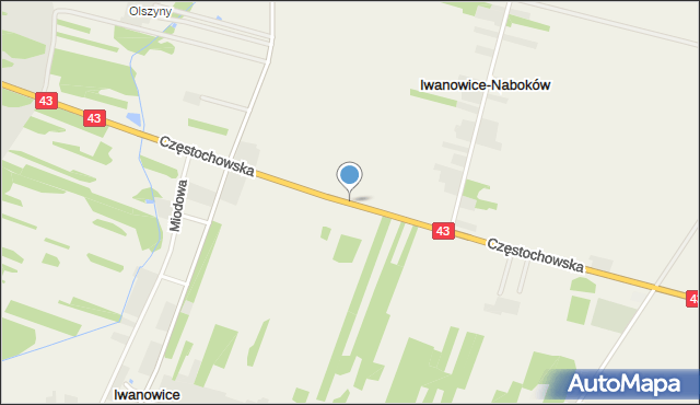 Iwanowice Małe, Częstochowska, mapa Iwanowice Małe