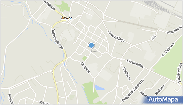 Jawor, Czarnieckiego Stefana, hetm., mapa Jawor