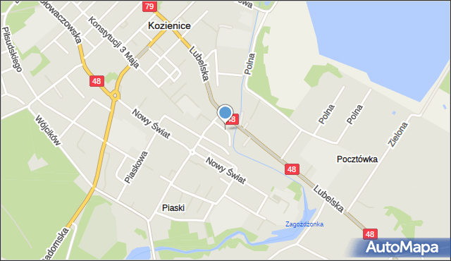 Kozienice, Czwartek, mapa Kozienice