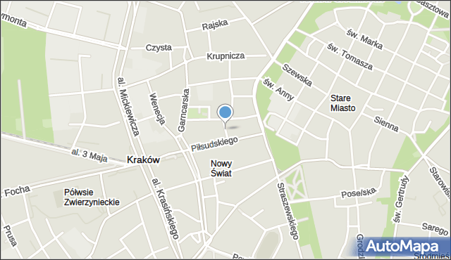 Kraków, Czapskich, mapa Krakowa