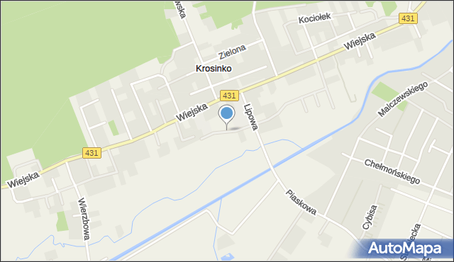 Krosinko gmina Mosina, Czeremchowa, mapa Krosinko gmina Mosina