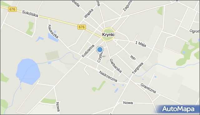 Krynki powiat sokólski, Czysta, mapa Krynki powiat sokólski