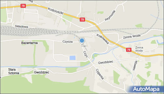 Krzeszowice, Czycza Stanisława, mapa Krzeszowice