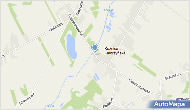 Kuźnica Kiedrzyńska, Częstochowska, mapa Kuźnica Kiedrzyńska