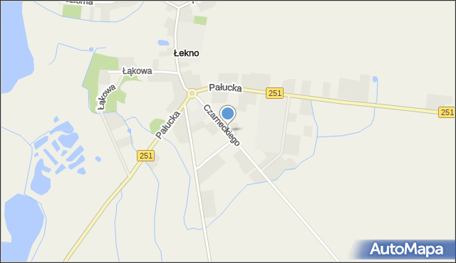 Łekno gmina Wągrowiec, Czarneckiego A., kom., mapa Łekno gmina Wągrowiec