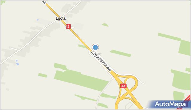 Lgota gmina Kłobuck, Częstochowska, mapa Lgota gmina Kłobuck