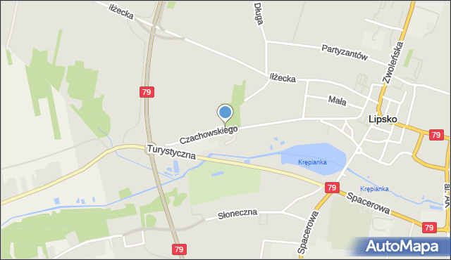 Lipsko, Czachowskiego Dionizego, płk., mapa Lipsko