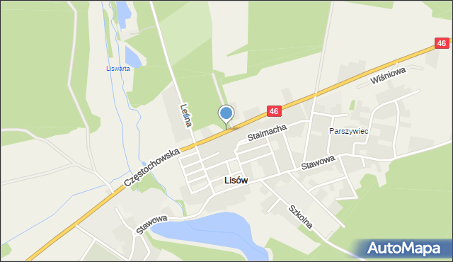 Lisów gmina Herby, Częstochowska, mapa Lisów gmina Herby