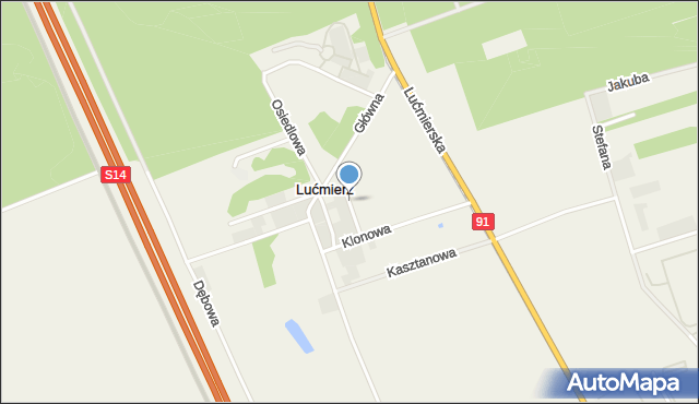 Lućmierz-Ośrodek, Czereśniowa, mapa Lućmierz-Ośrodek