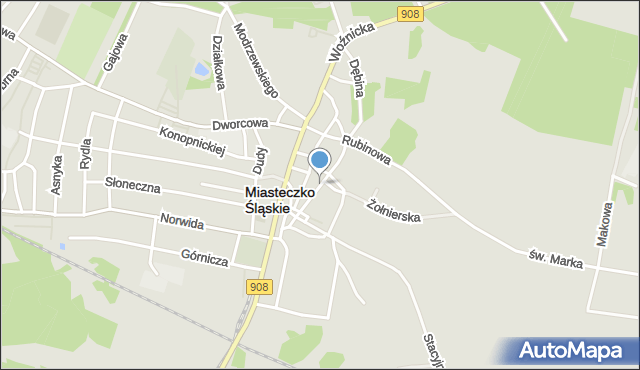 Miasteczko Śląskie, Czarnieckiego Stefana, hetm., mapa Miasteczko Śląskie