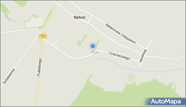 Myszków, Czarnieckiego Stefana, hetm., mapa Myszków