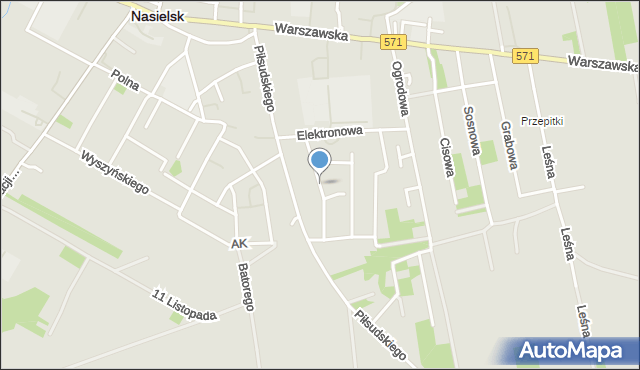 Nasielsk, Czereśniowa, mapa Nasielsk