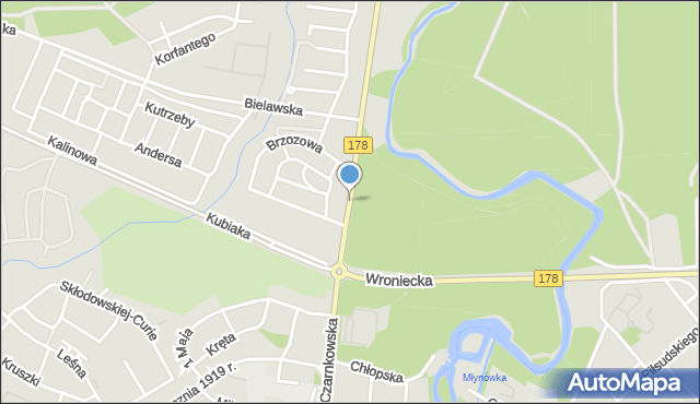 Oborniki, Czarnkowska, mapa Oborniki