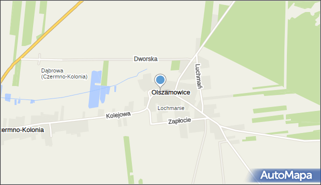 Olszamowice, Czermińska, mapa Olszamowice