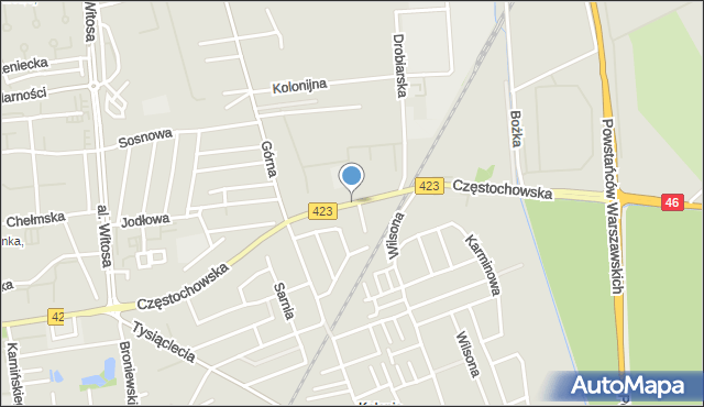 Opole, Częstochowska, mapa Opola