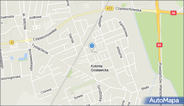 Opole, Czereśniowa, mapa Opola