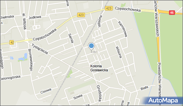 Opole, Czereśniowa, mapa Opola