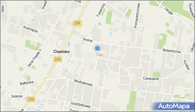 Osielsko, Czereśniowa, mapa Osielsko