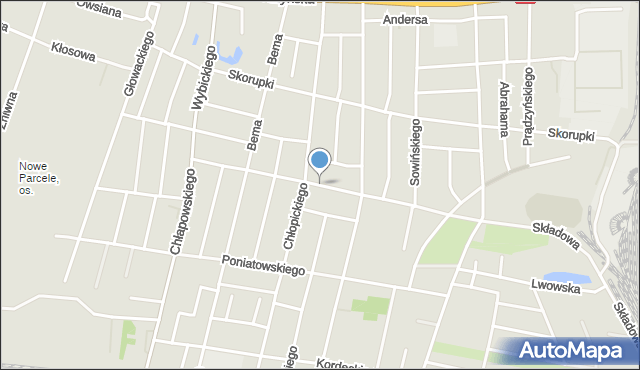 Ostrów Wielkopolski, Czarnieckiego Stefana, hetm., mapa Ostrów Wielkopolski