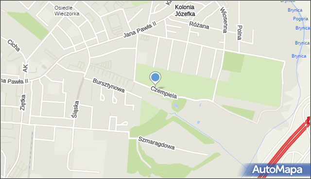 Piekary Śląskie, Czempiela Józefa, ks., mapa Piekary Śląskie