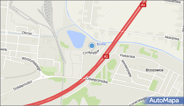 Piekary Śląskie, Czołgistów, mapa Piekary Śląskie