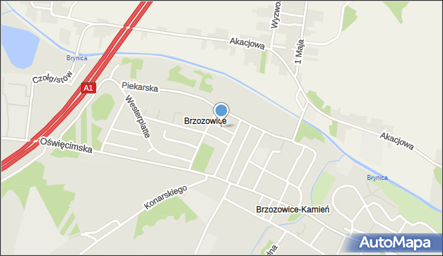 Piekary Śląskie, Czwartaków, mapa Piekary Śląskie