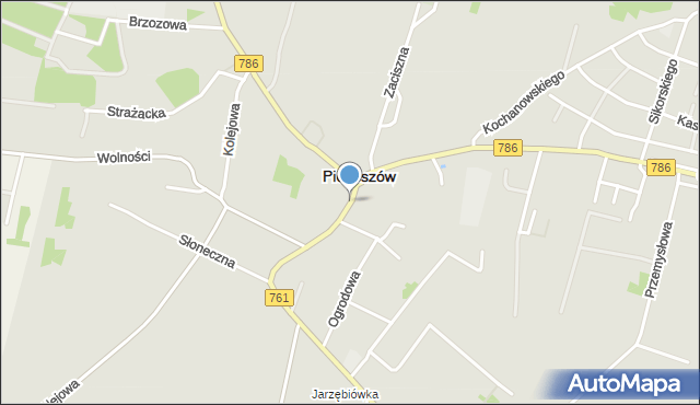 Piekoszów, Częstochowska, mapa Piekoszów