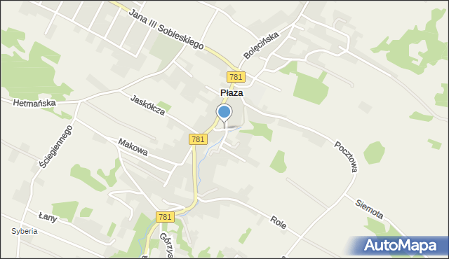 Płaza, Czwartaków, mapa Płaza