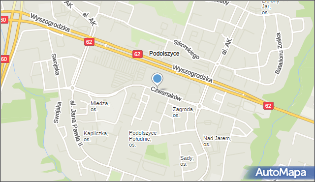 Płock, Czwartaków, mapa Płock
