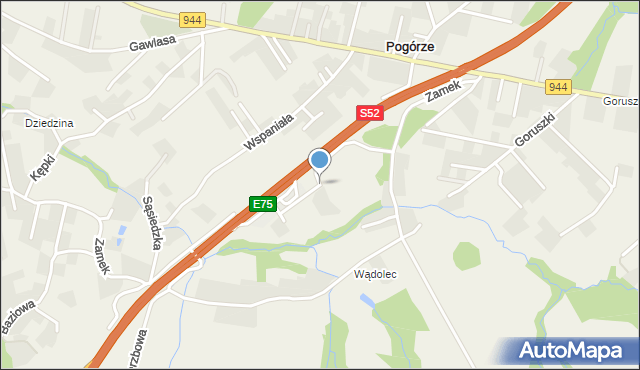 Pogórze gmina Skoczów, Czereśniowa, mapa Pogórze gmina Skoczów