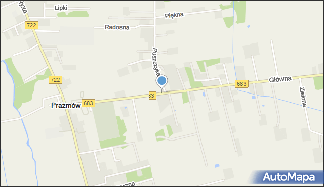 Prażmów powiat piaseczyński, Czołchańskiego Piotra, mapa Prażmów powiat piaseczyński
