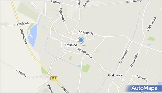 Prusice powiat trzebnicki, Czerwonego Krzyża, mapa Prusice powiat trzebnicki