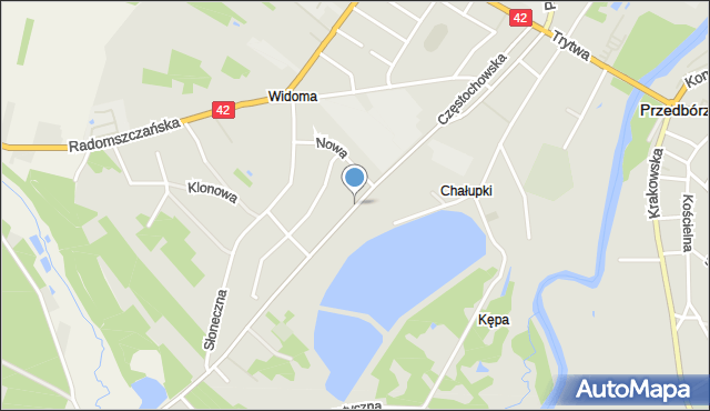Przedbórz powiat radomszczański, Częstochowska, mapa Przedbórz powiat radomszczański