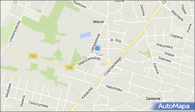 Radom, Czwartaków, mapa Radomia