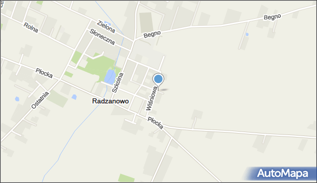 Radzanowo, Czereśniowa, mapa Radzanowo